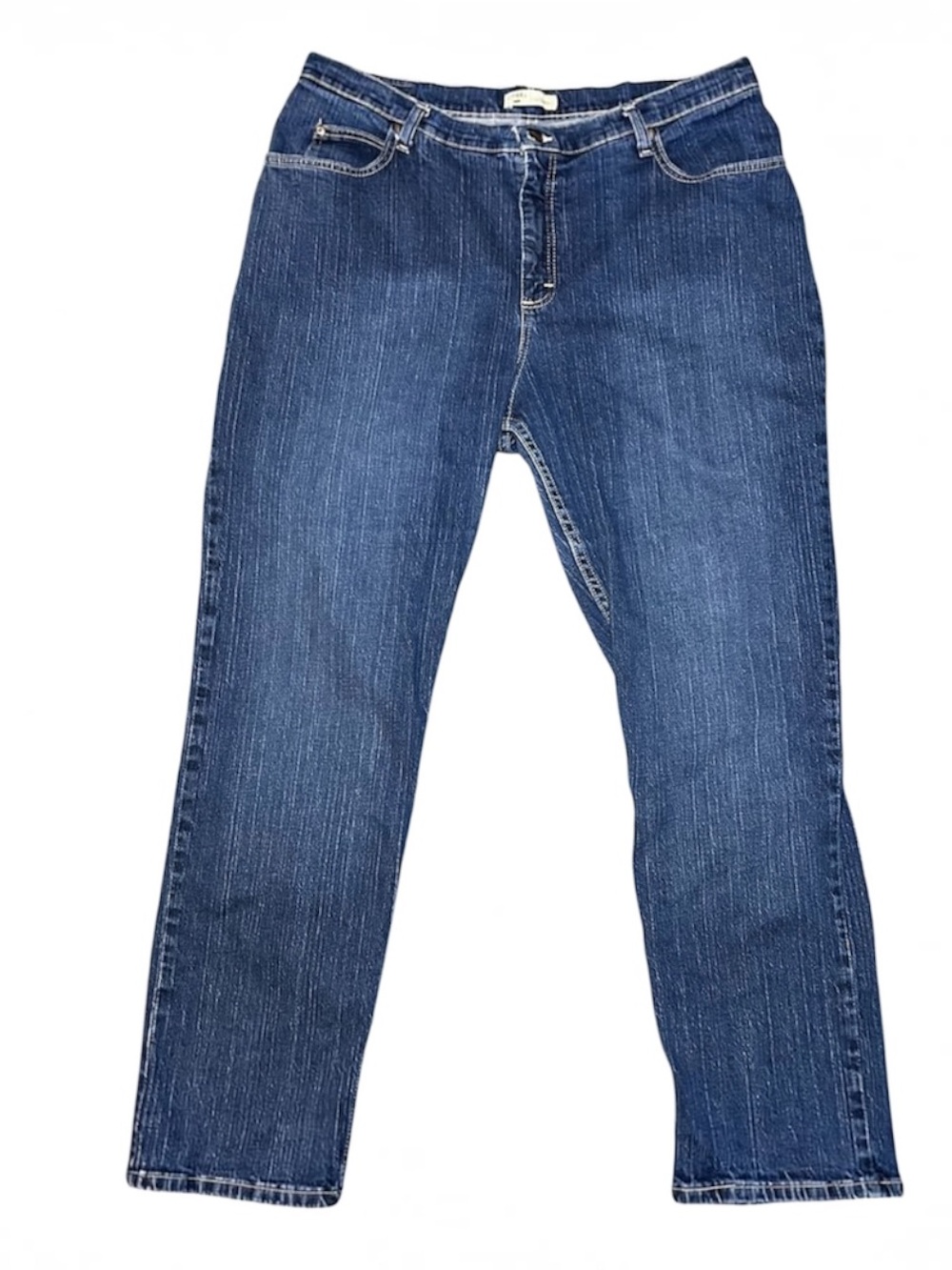 Riders Women’s Jeans Sz 20W 2XL Dark High Rise Straight Relaxed Blue #352